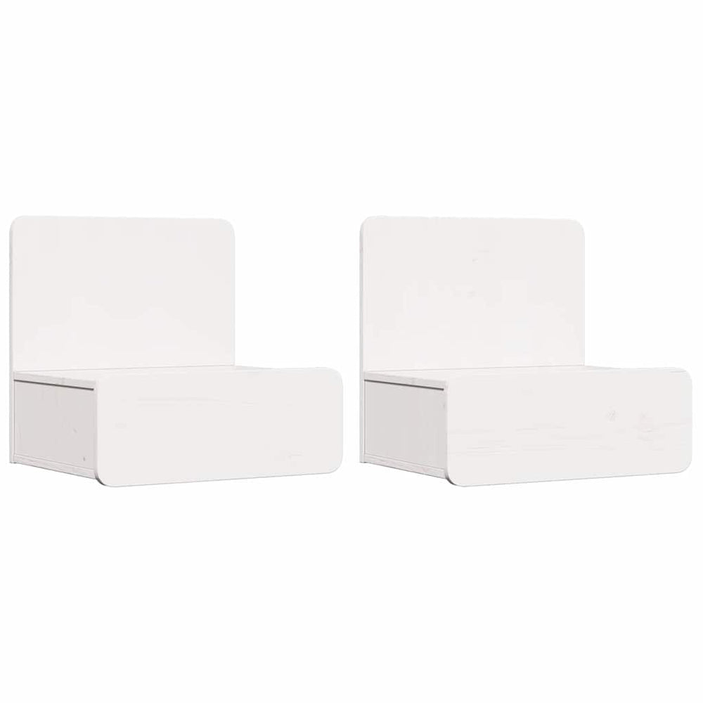 vidaXL Nightstand 2 pcs White 44 x 32.5 x 40 cm Solid Pine Wood