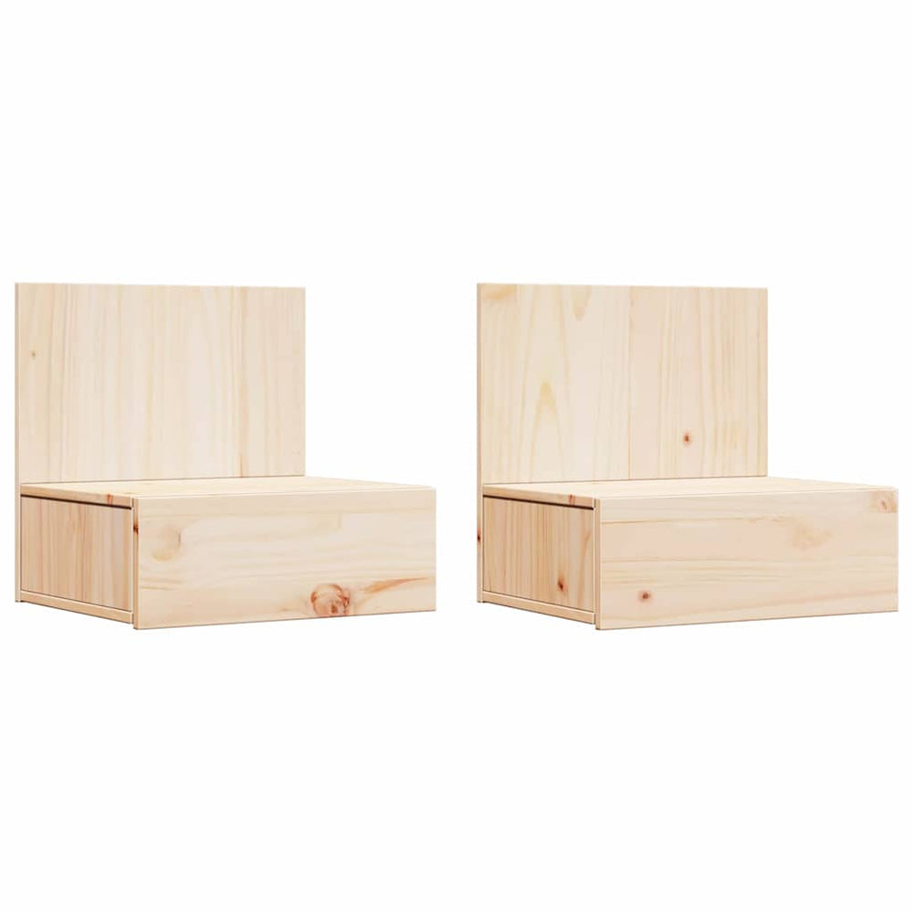 vidaXL Nightstands 2 pcs Brown 42 x 32.5 x 40 cm Solid Pine Wood
