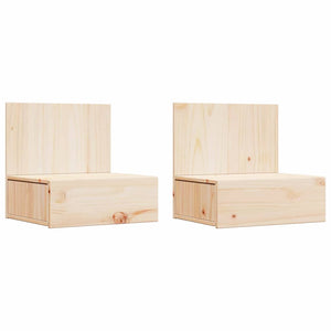 vidaXL Table de chevet 2 pcs Marron 42 x 32,5 x 40 cm Bois de pin massif