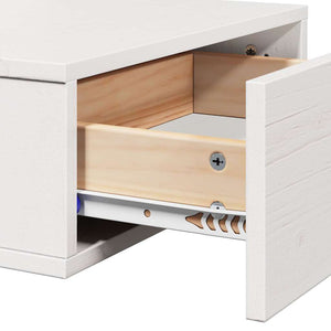 vidaXL Table de chevet blanc 42 x 32,5 x 40 cm pin massif