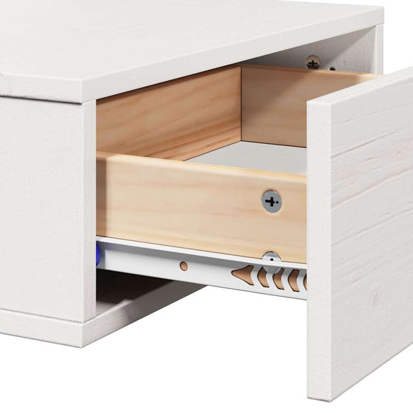 vidaXL Table de chevet blanc 42 x 32,5 x 40 cm pin massif