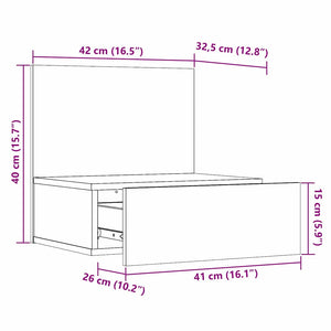 vidaXL Table de chevet blanc 42 x 32,5 x 40 cm pin massif