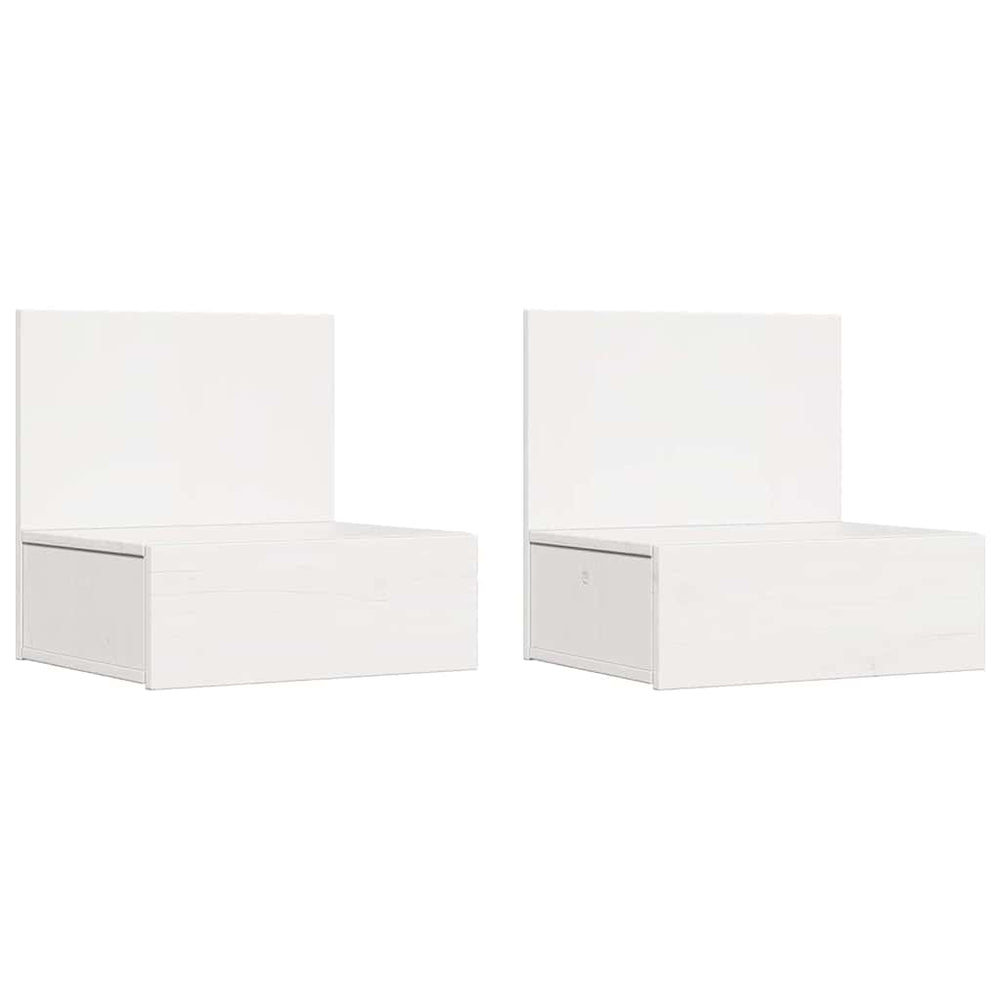 vidaXL Nightstands 2 pcs White 42 x 32.5 x 40 cm Solid Pine Wood