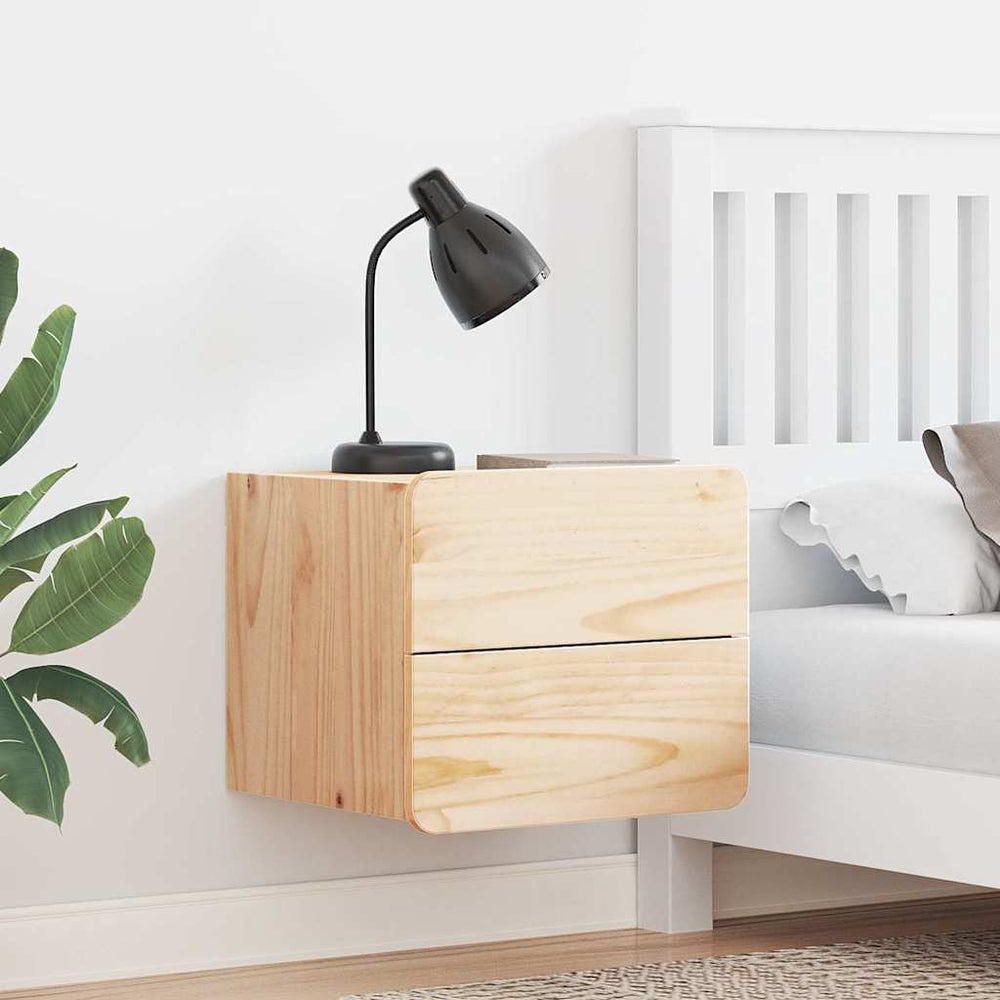 vidaXL Bedside Cabinet Brown 39 x 34 x 33 cm Solid Pine Wood