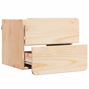 Braun Kiefer Nachttisch, 39 cm