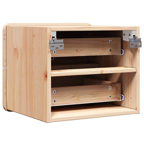 Braun Kiefer Nachttisch, 39 cm