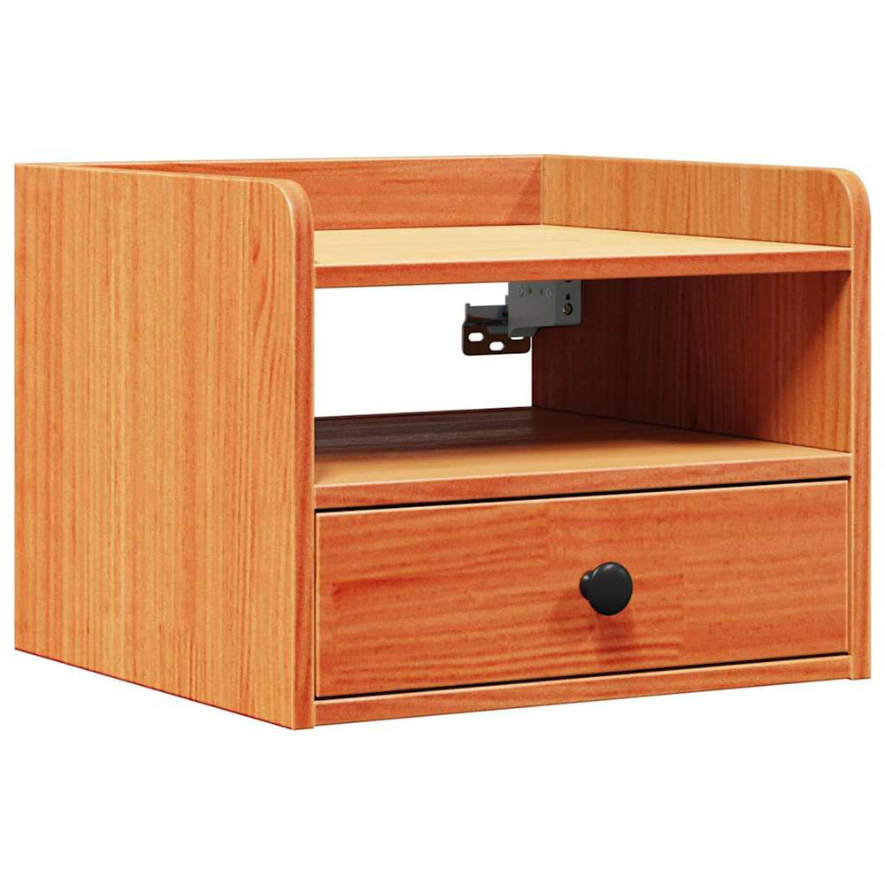 vidaXL Nightstand Waxed Brown 38 x 36 x 29.5 cm Solid Pine Wood