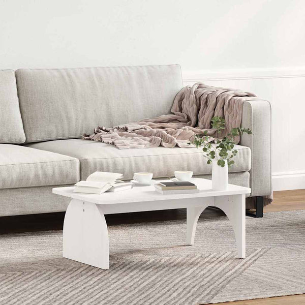 Weißer Couchtisch Kiefer Massivholz 80x50