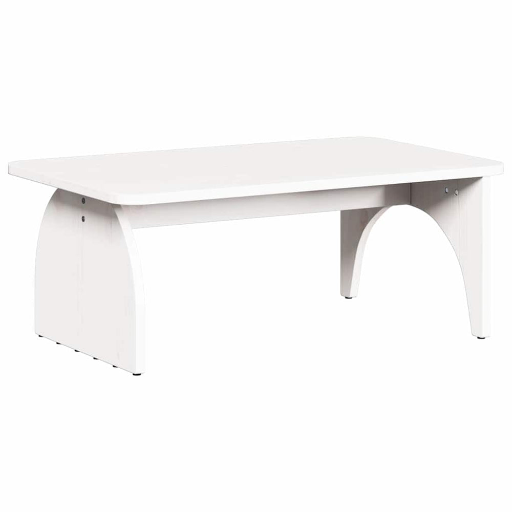 Weißer Couchtisch Kiefer Massivholz 80x50