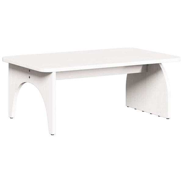 Weißer Couchtisch Kiefer Massivholz 80x50