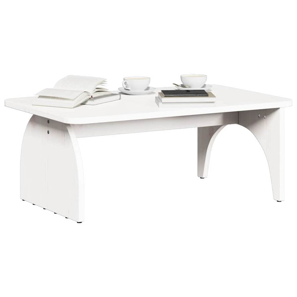Weißer Couchtisch Kiefer Massivholz 80x50