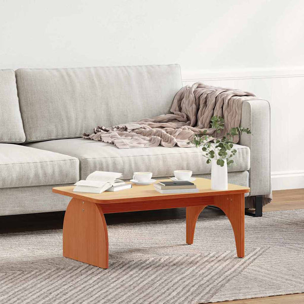 vidaXL Table basse marron ciré 80 x 50 x 31 cm pin massif