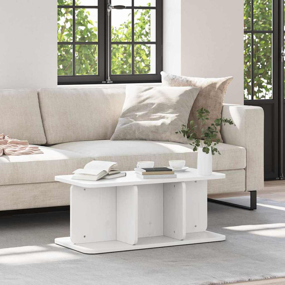 Weißer Couchtisch Kiefer Massivholz 80cm