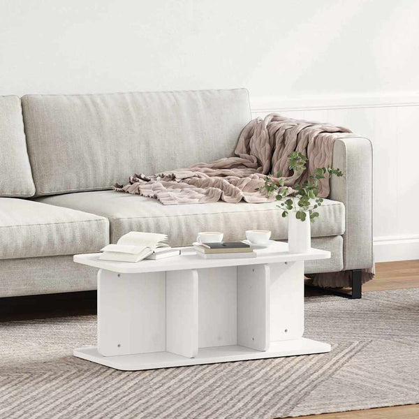 Weißer Couchtisch Kiefer Massivholz 80cm