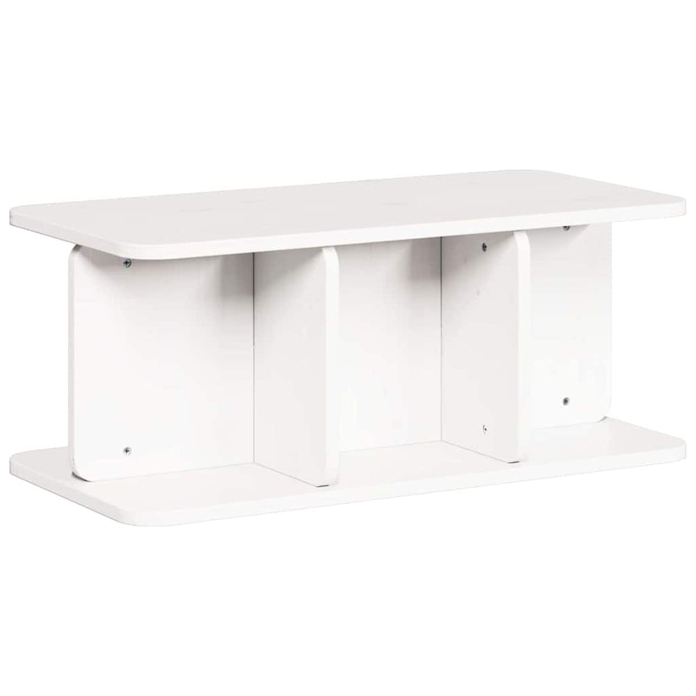 Weißer Couchtisch Kiefer Massivholz 80cm