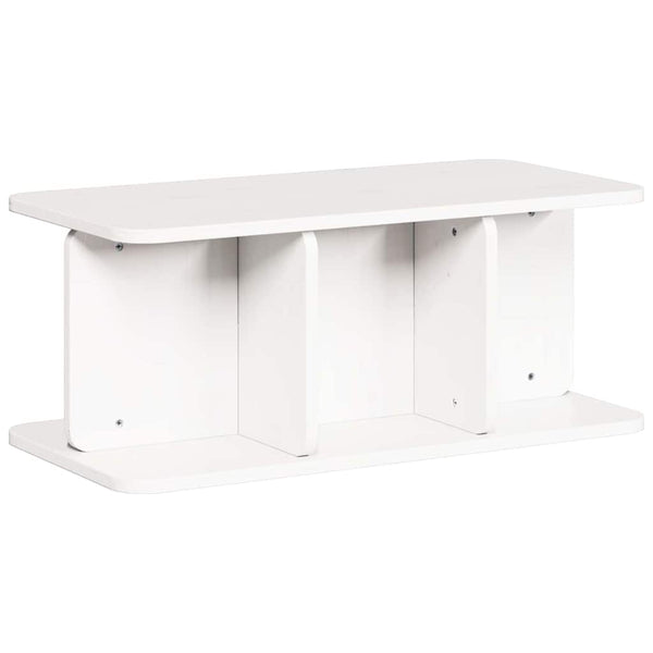 Weißer Couchtisch Kiefer Massivholz 80cm