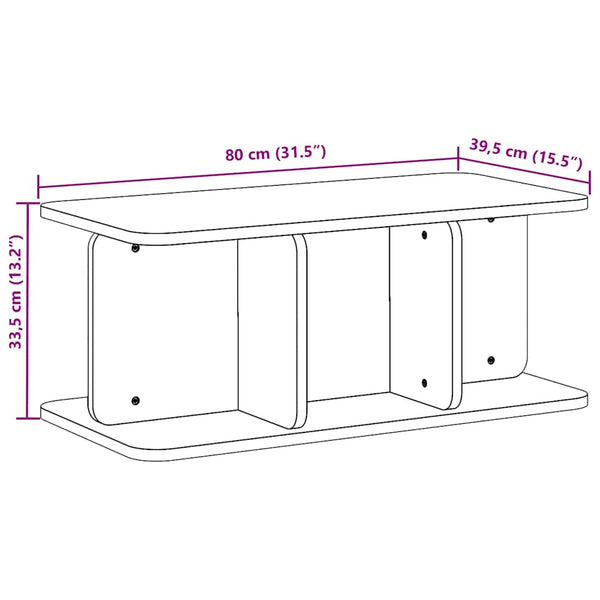 Weißer Couchtisch Kiefer Massivholz 80cm