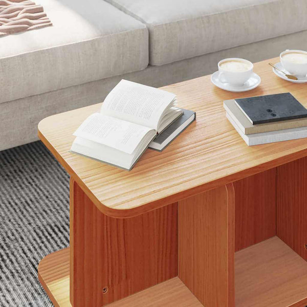 Wachsbrauner Couchtisch Kiefer Massivholz 80cm