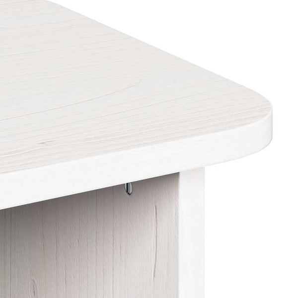 Couchtisch 2er Set Weiß Kiefer Massivholz
