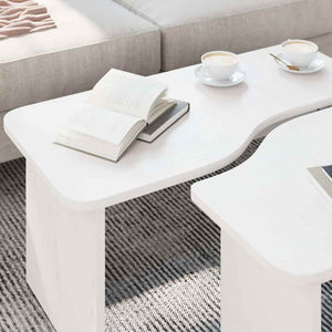 Couchtisch 2er Set Weiß Kiefer Massivholz