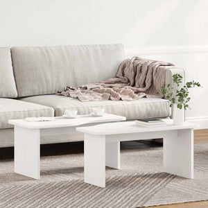 Couchtisch 2er Set Weiß Kiefer Massivholz