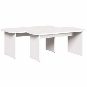 Couchtisch 2er Set Weiß Kiefer Massivholz