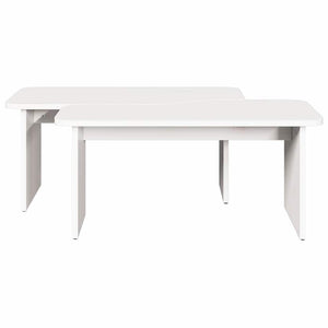Couchtisch 2er Set Weiß Kiefer Massivholz