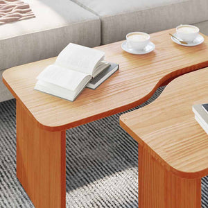 vidaXL Table basse 2 pcs Marron ciré Bois de pin massif