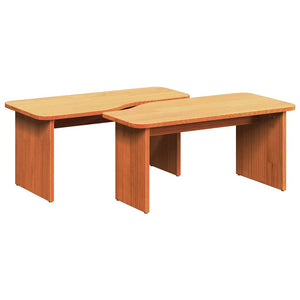 vidaXL Table basse 2 pcs Marron ciré Bois de pin massif