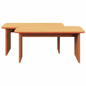 vidaXL Table basse 2 pcs Marron ciré Bois de pin massif