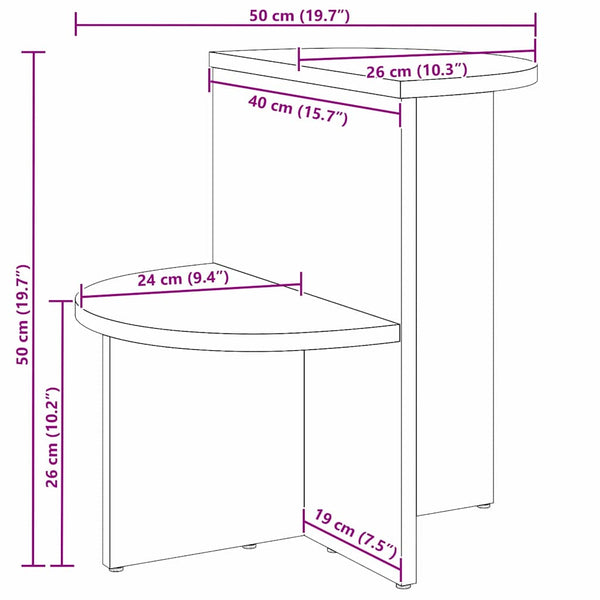 vidaXL Table basse naturel 50 x 40 x 50 cm Bois de pin massif