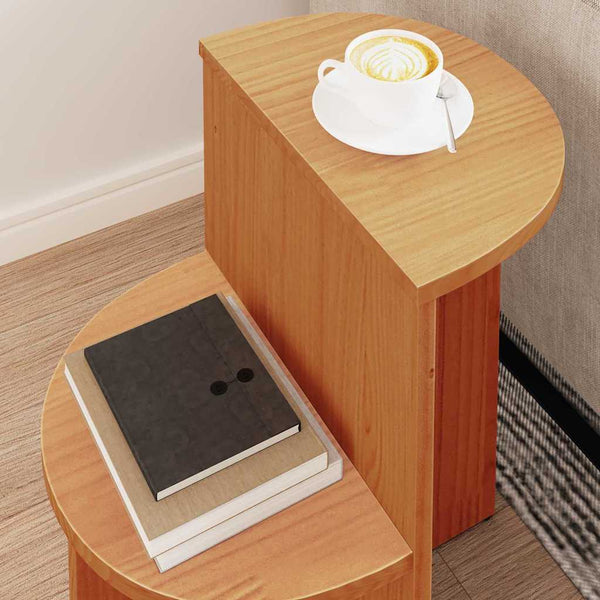 Couchtisch Kiefer Massivholz Wachsbraun 50x50 cm