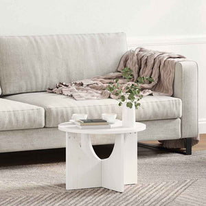 Weißer Couchtisch Kiefer Massivholz 50x50 cm