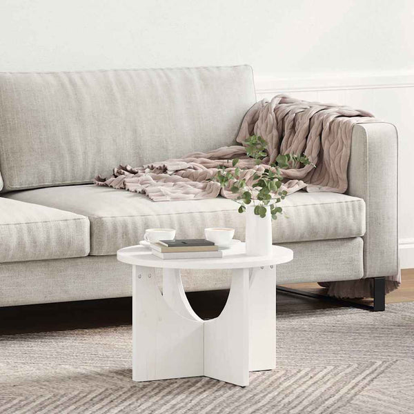 Weißer Couchtisch Kiefer Massivholz 50x50 cm