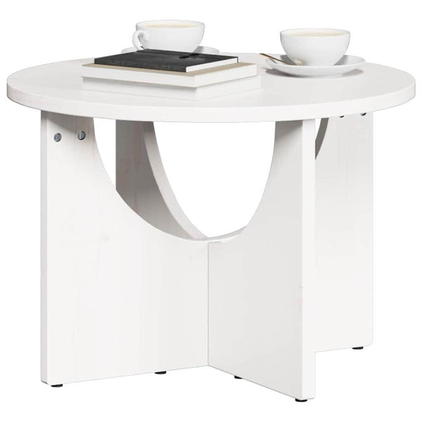 Weißer Couchtisch Kiefer Massivholz 50x50 cm