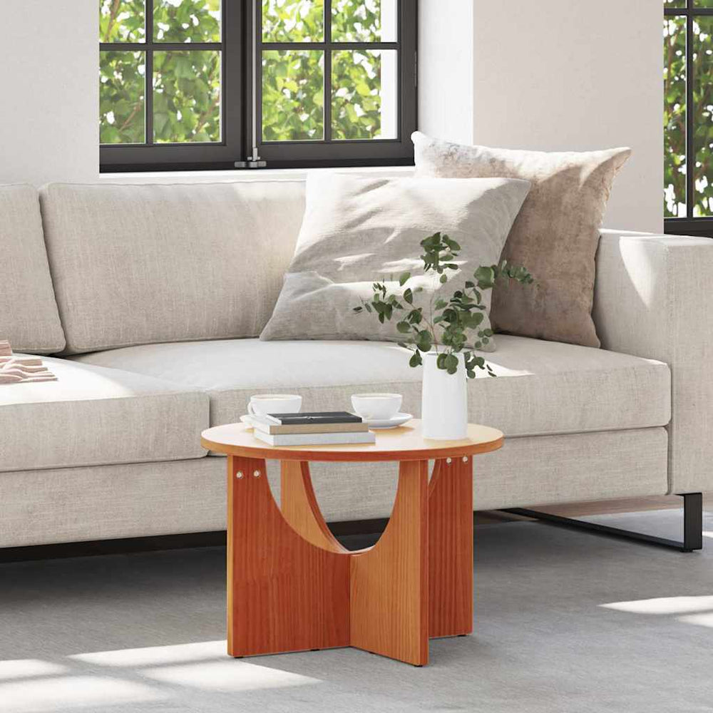 Couchtisch Kiefer Massivholz Wachsbraun 50x50 cm