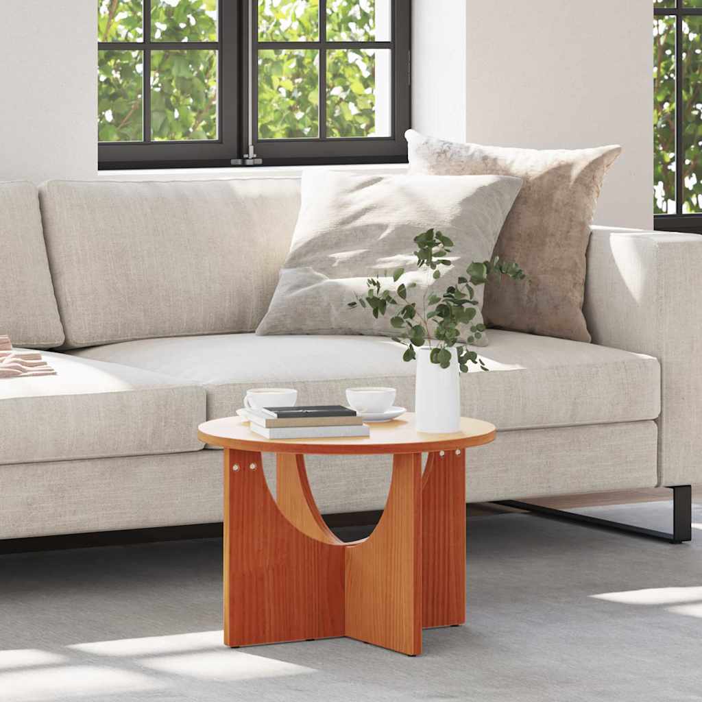 Couchtisch Kiefer Massivholz Wachsbraun 50x50 cm