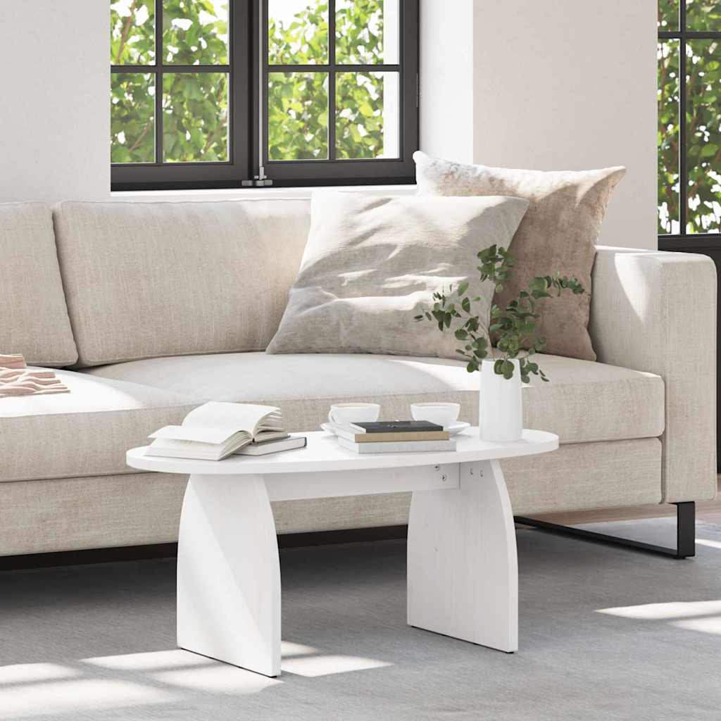 Weißer Couchtisch Kiefer Massivholz 80x40 cm
