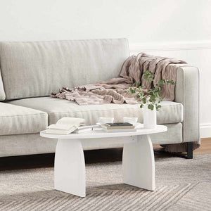Weißer Couchtisch Kiefer Massivholz 80x40 cm