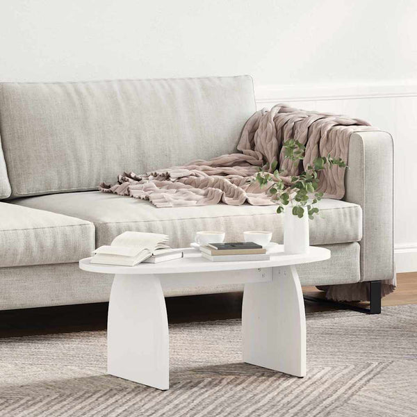 Weißer Couchtisch Kiefer Massivholz 80x40 cm