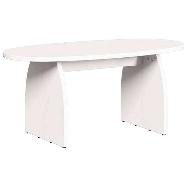 Weißer Couchtisch Kiefer Massivholz 80x40 cm