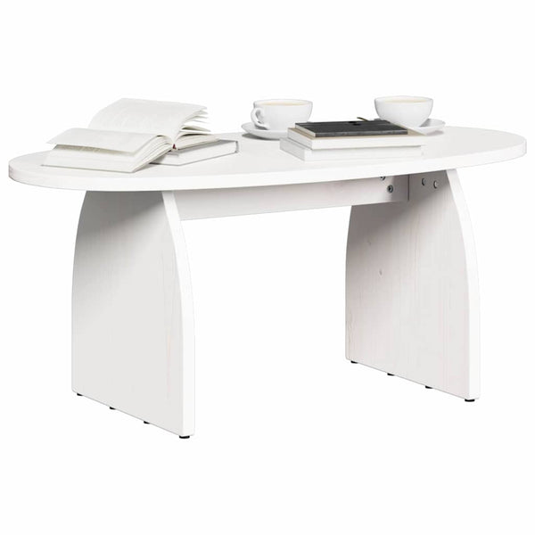 Weißer Couchtisch Kiefer Massivholz 80x40 cm