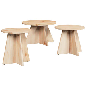 3er Couchtisch Set Natur Kiefer