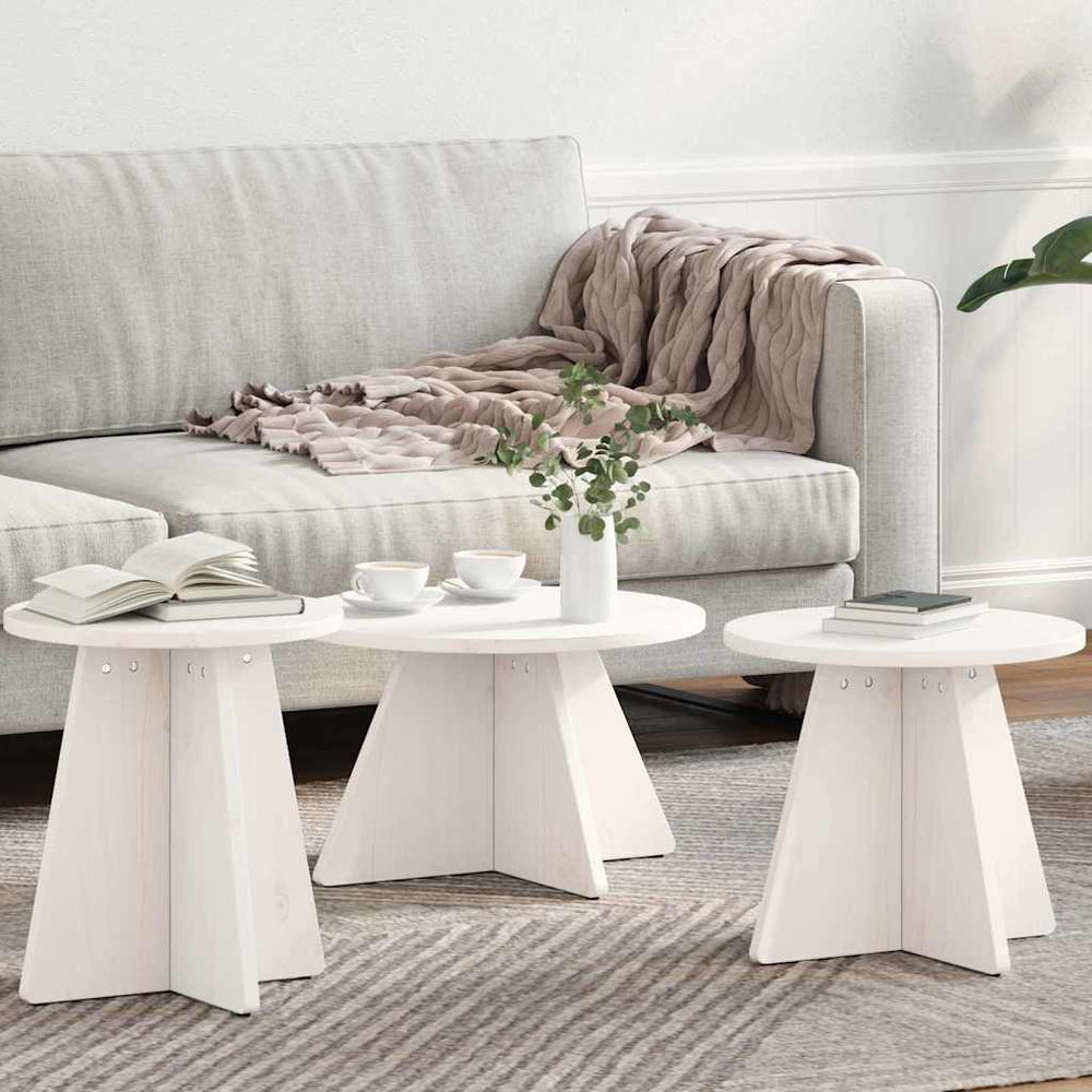 Weißer Couchtisch 3er Set
