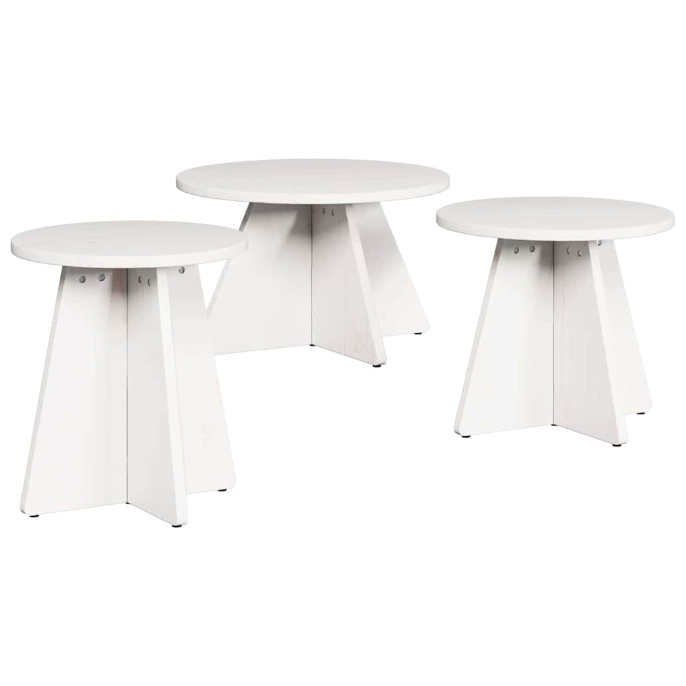 Weißer Couchtisch 3er Set