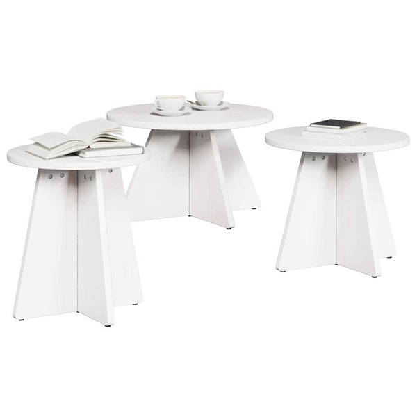 Weißer Couchtisch 3er Set