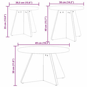 Weißer Couchtisch 3er Set