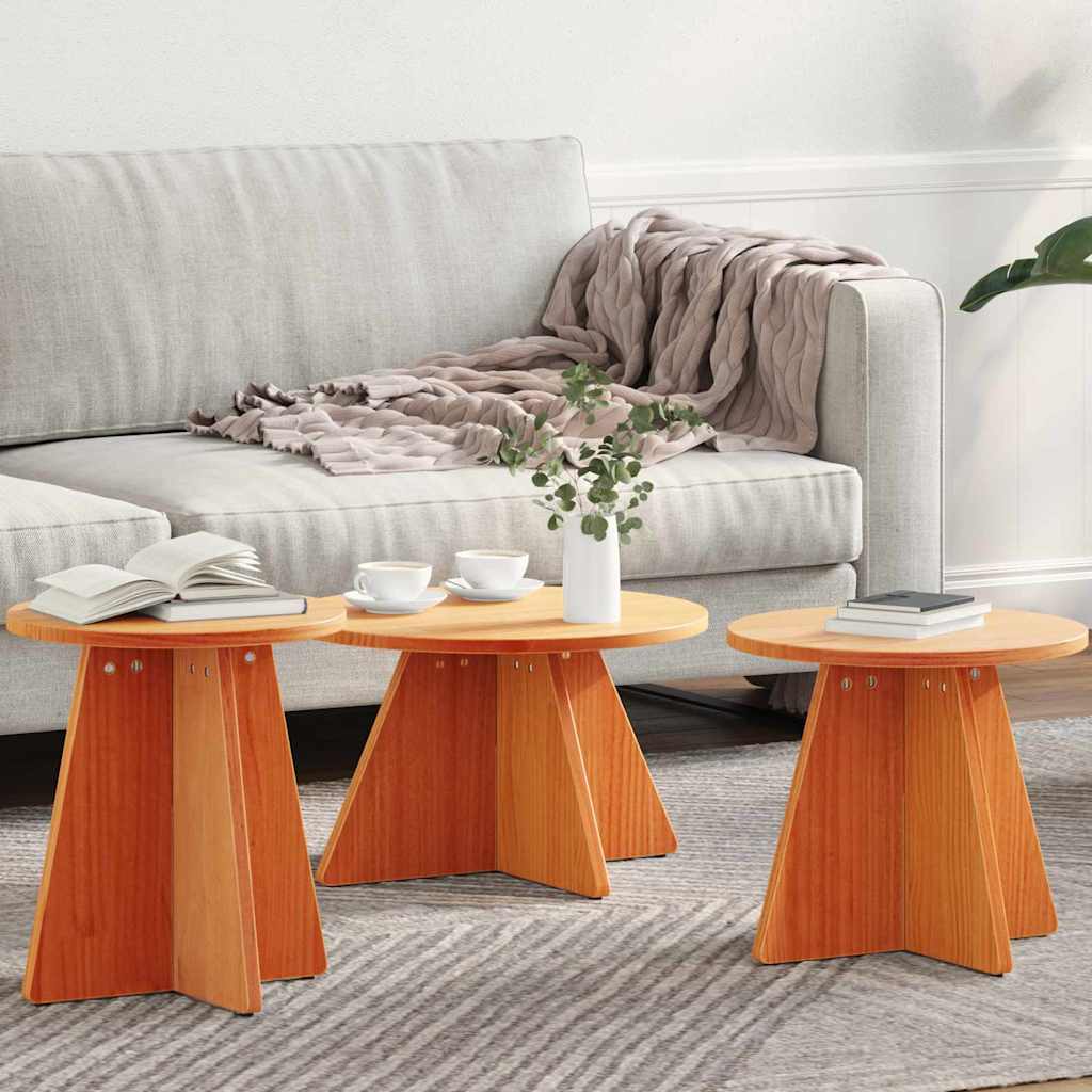 Couchtisch 3er Set, Wachsbraun