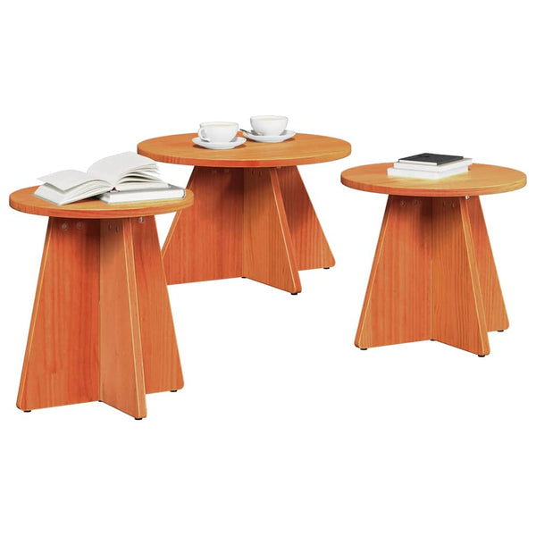 Couchtisch 3er Set, Wachsbraun