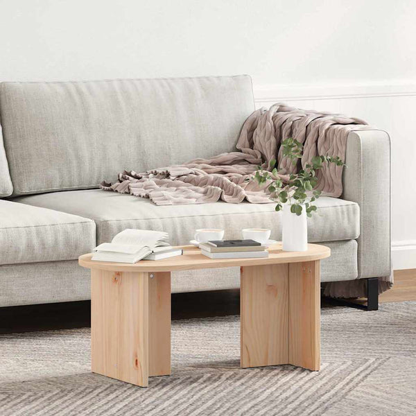vidaXL Table basse naturel 80 x 39,5 x 35 cm pin massif